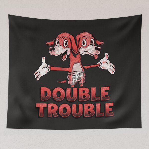 Item preview, Double‑Headed Mischief Dog designed and sold by AwesomeBeyondLimits.
