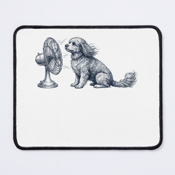 Item preview, Vintage Portuguese Water Dog With Fan Dog Mom Dad designed and sold by DoodleTortle.