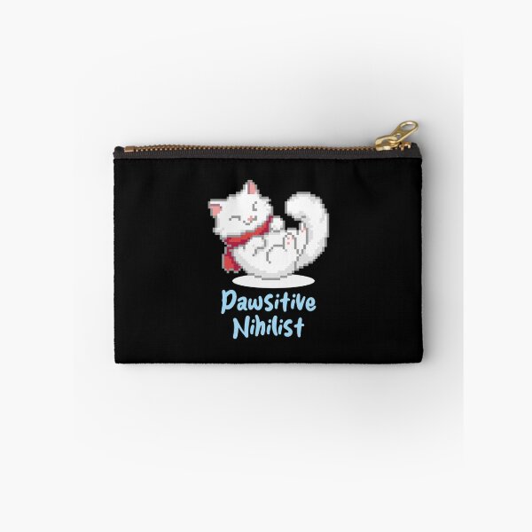 Item preview, Pawsitive Nihilist Funny Pixel Cat Existential Hum designed and sold by TheMemeAtelier.