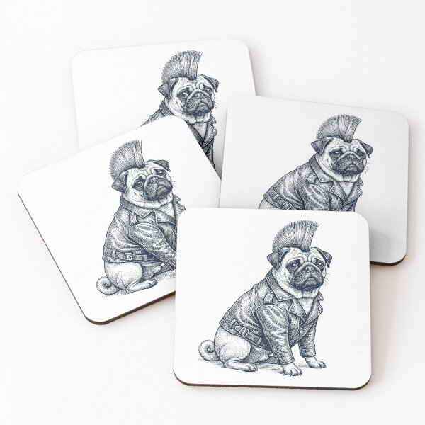 Item preview, Vintage Pug Punk Mowhawk Dog Mom Dad designed and sold by DoodleTortle.
