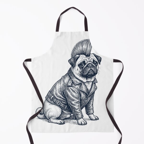 Item preview, Vintage Pug Punk Mowhawk Dog Mom Dad designed and sold by DoodleTortle.