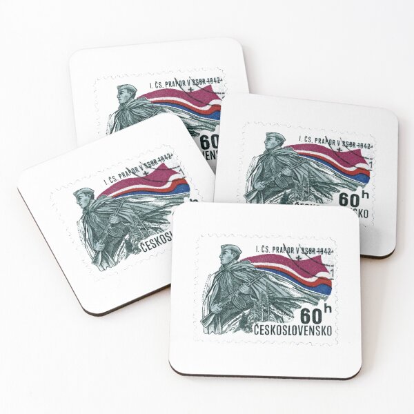 Item preview, Czech Republic Soldier Flag Vintage Postage Stamp designed and sold by red-amber65.
