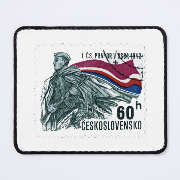 Item preview, Czech Republic Soldier Flag Vintage Postage Stamp designed and sold by red-amber65.