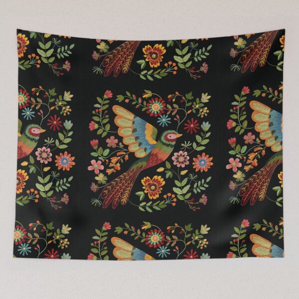 Item preview, Mexican Embroidery Pattern Art Birds Flowers designed and sold by xiao xuans.