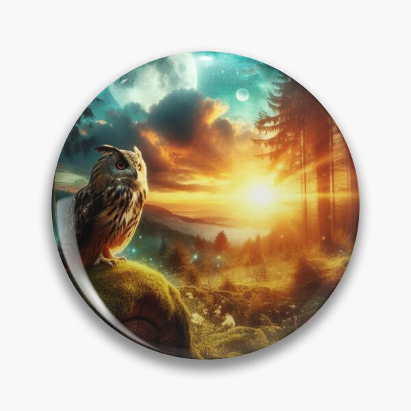 Item preview, Cosmic Forest Owl – Mystical Guardian designed and sold by Dogandesighn.