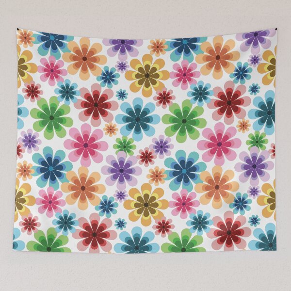 Item preview, Colorful Retro Flower Seamless Pattern designed and sold by PowerAntShop.