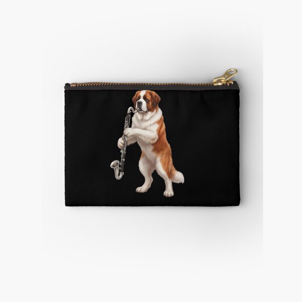 Item preview, Saint Bernard Playing Bass Clarinet Player Bass Clarinetist Dog Lover designed and sold by TerryConnells.