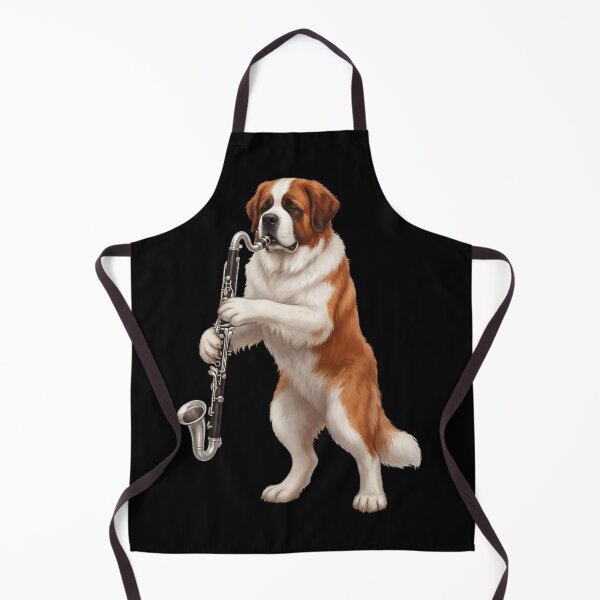 Item preview, Saint Bernard Playing Bass Clarinet Player Bass Clarinetist Dog Lover designed and sold by TerryConnells.