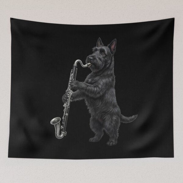Item preview, Scottish Terrier Playing Bass Clarinet Player Bass Clarinetist Dog Lover designed and sold by TerryConnells.