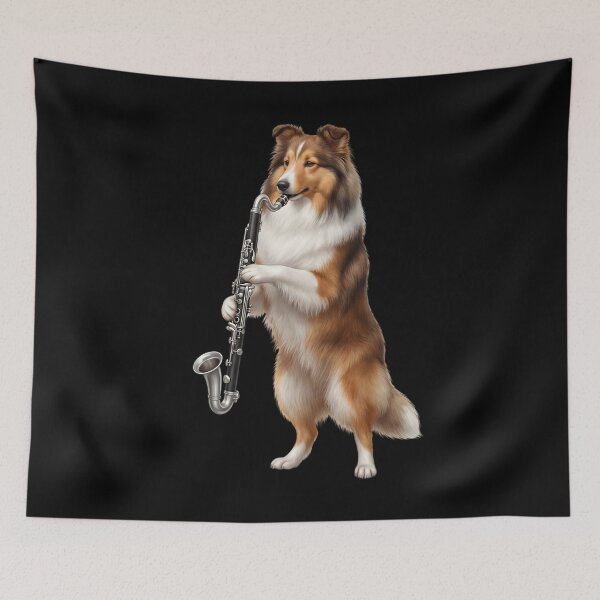 Item preview, Shetland Sheepdog Playing Bass Clarinet Player Bass Clarinetist Dog Lover designed and sold by TerryConnells.