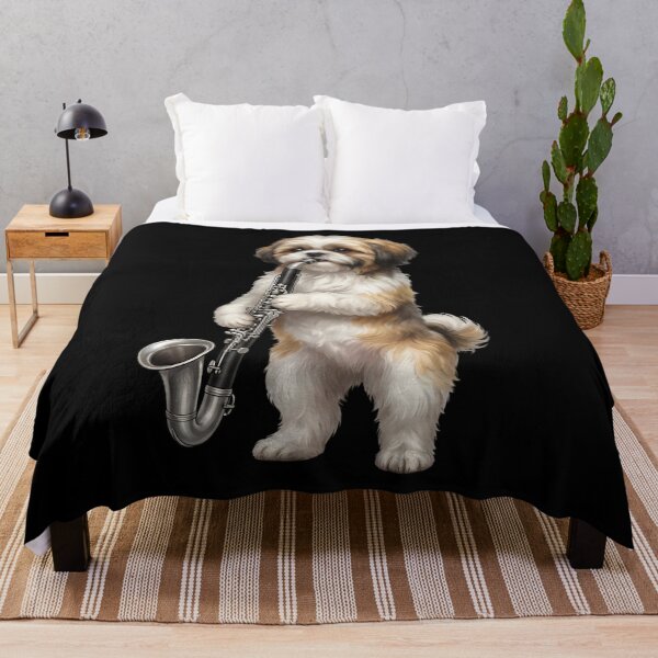 Item preview, Shih Tzu Playing Bass Clarinet Player Bass Clarinetist Dog Lover designed and sold by TerryConnells.