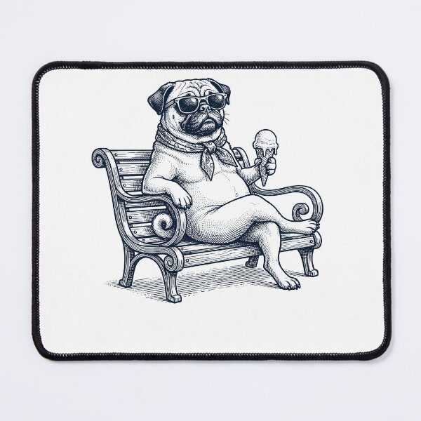 Artikelvorschau, Mops-Eiscreme-Hund Mama Papa entworfen und verkauft von DoodleTortle.