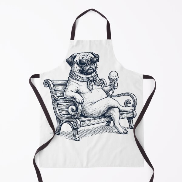 Artikelvorschau, Mops-Eiscreme-Hund Mama Papa entworfen und verkauft von DoodleTortle.