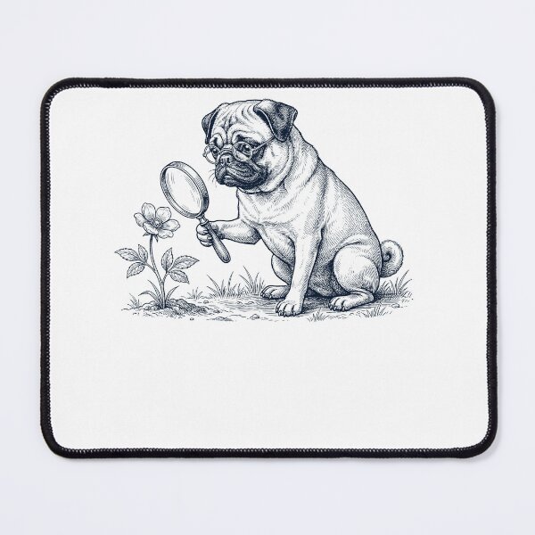 Item preview, Vintage Pug Botanist Flower Dog Mom Dad designed and sold by DoodleTortle.