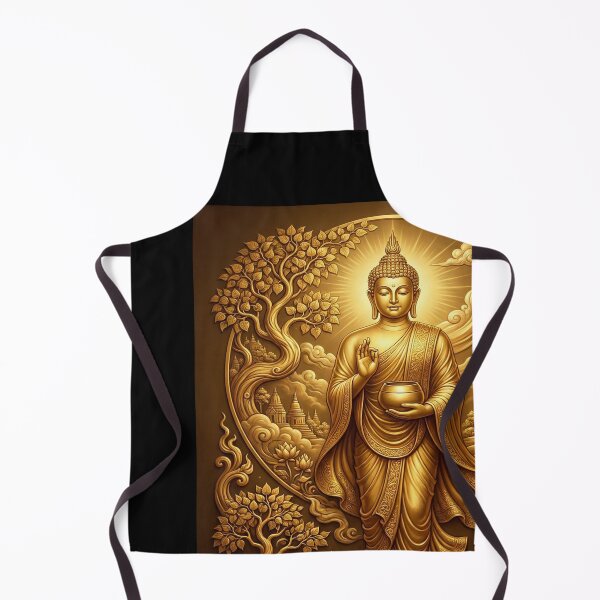 Item preview, Golden Buddha with Lotus Flowers designed and sold by DeBrainstore.