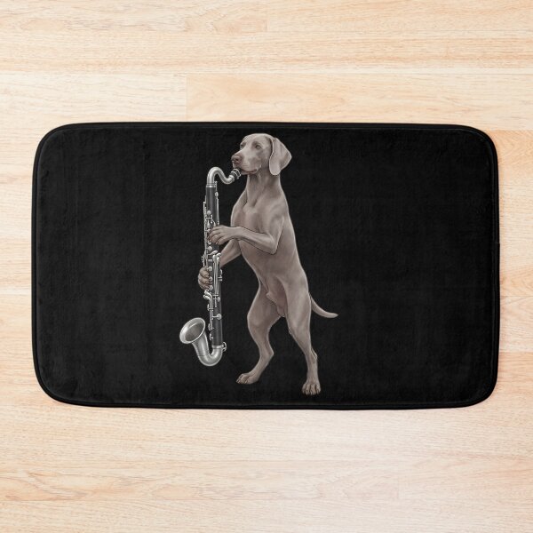 Item preview, Weimaraner Playing Bass Clarinet Player Bass Clarinetist Dog Lover designed and sold by TerryConnells.