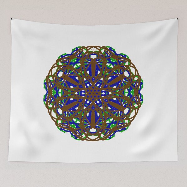 Item preview, Earth Themed Brown, Blue and Green Mandala White Background designed and sold by KZs-art.