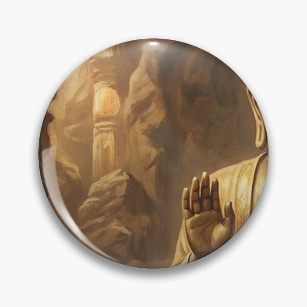 Item preview, Golden Buddha statue in ancient ruins designed and sold by DeBrainstore.