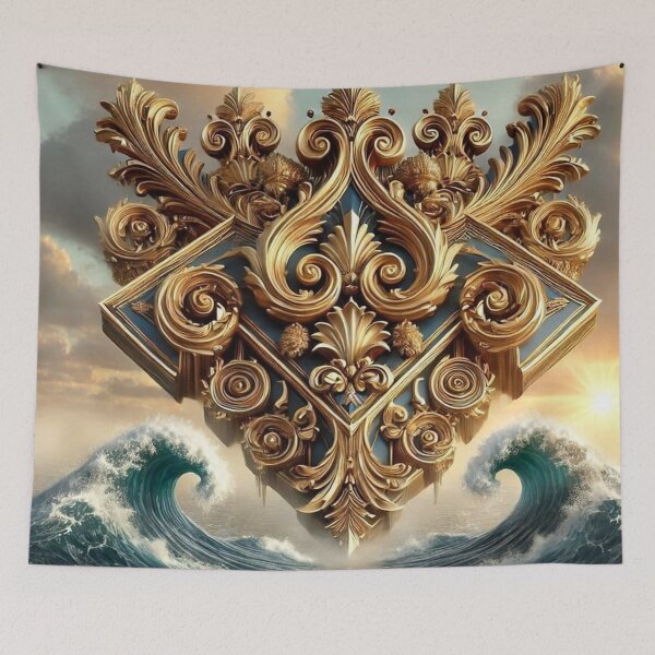 Item preview, Golden Baroque Ocean – Surreal Majesty designed and sold by Dogandesighn.