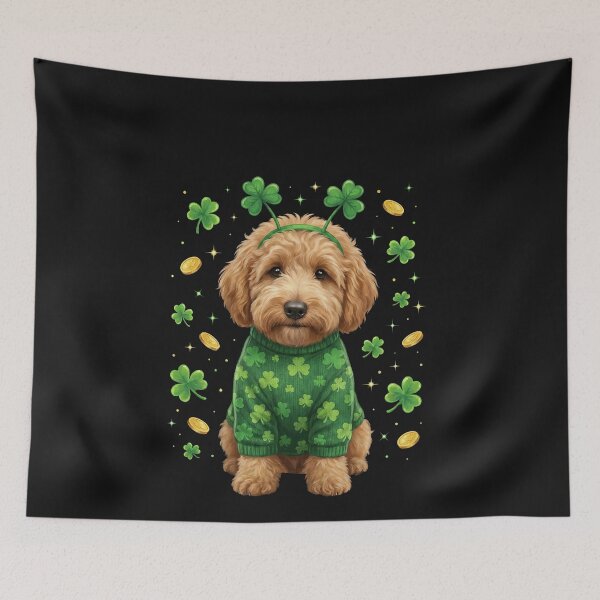 Item preview, Irish Golden Doodle St Patricks Day Dog Shamrock Saint Patty  designed and sold by ArleneRowe.
