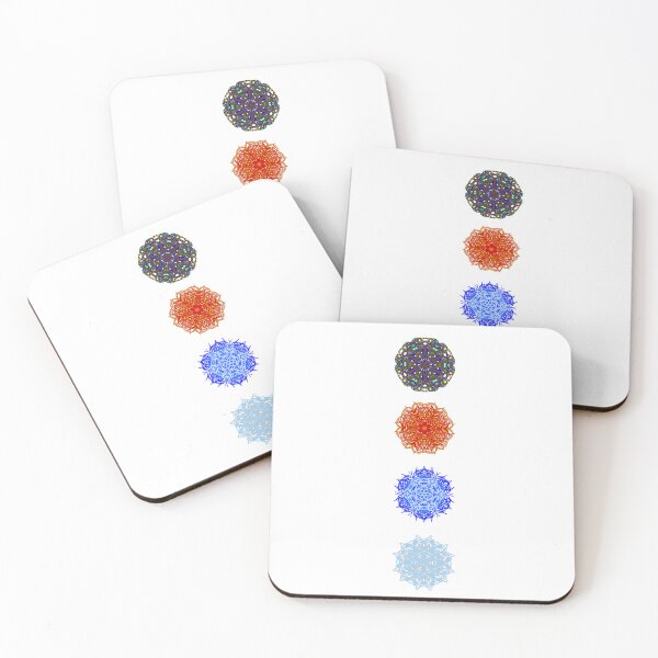 Item preview, Earth, Fire, Water and Air Themed Mandalas Vertically Stacked White Background designed and sold by KZs-art.