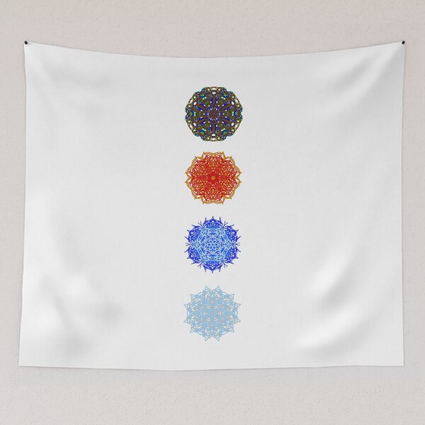 Item preview, Earth, Fire, Water and Air Themed Mandalas Vertically Stacked White Background designed and sold by KZs-art.