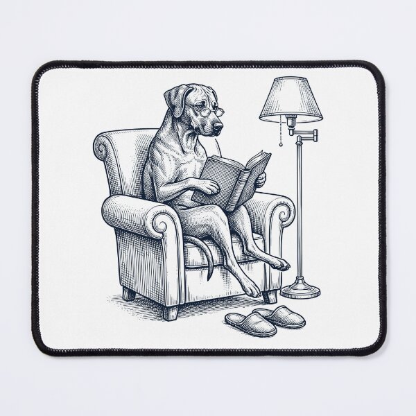 Item preview, Vintage Rhodesian Ridgeback Read Book Dog Mom Dad designed and sold by DoodleTortle.