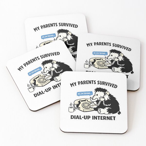 Item preview, My Parents Survived Dial Up Internet Mammoth Warrior Funny Retro designed and sold by VibeOffline Studio.