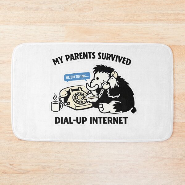 Item preview, My Parents Survived Dial Up Internet Mammoth Warrior Funny Retro designed and sold by VibeOffline Studio.