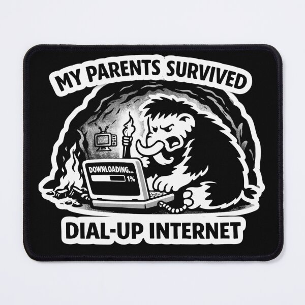 Item preview, My Parents Survived Dial Up Internet Funny Mammoth designed and sold by VibeOffline Studio.