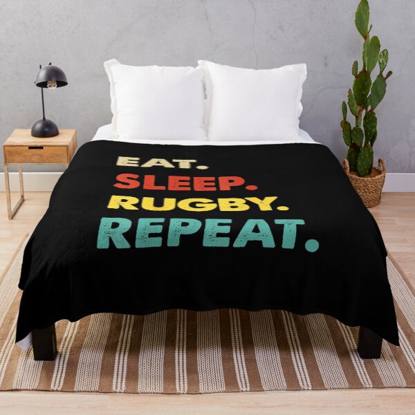 Item preview, Eat Sleep Rugby Repeat Colorful Sports Lifestyle Quote Design designed and sold by GabrieSketcham.