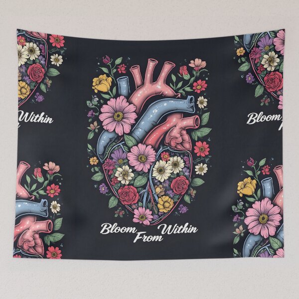 Item preview, Bloom from Within – Botanical Human Heart Illustration designed and sold by owi-art.