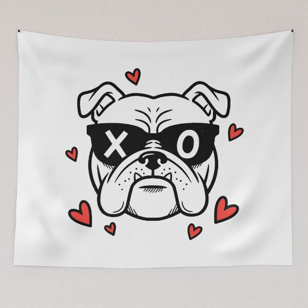 Item preview, Edgy Bulldog Love Art XOXO Streetwear Dog Illustration designed and sold by graphixpolash.