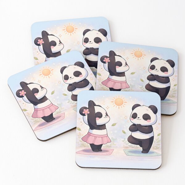 Item preview, Balanced Love - Kawaii Panda Yoga Couple. designed and sold by Lylysun.