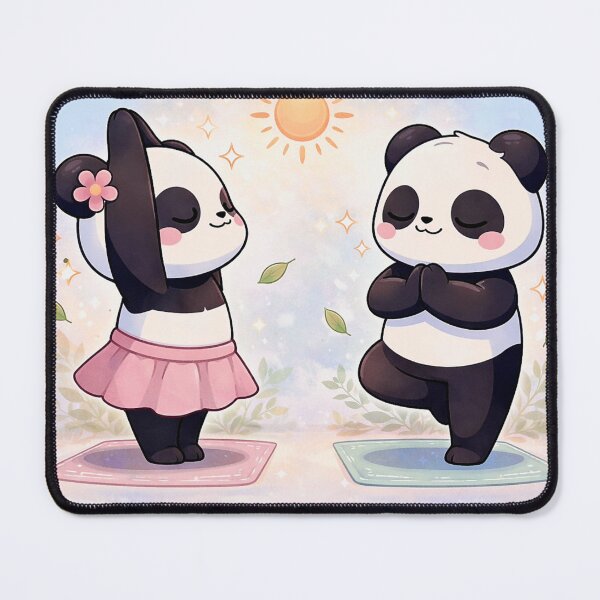 Item preview, Balanced Love - Kawaii Panda Yoga Couple. designed and sold by Lylysun.