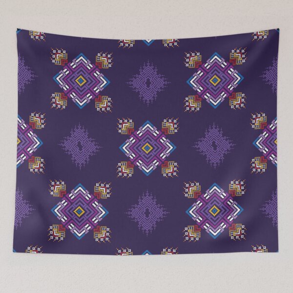 Item preview, Purple Geometric Diamond Textile Patter designed and sold by PowerAntShop.