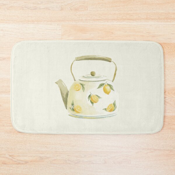 Item preview, Beige Teapot with Lemon Pattern – Vintage Watercolor Cutout designed and sold by EmeraldeaArt.