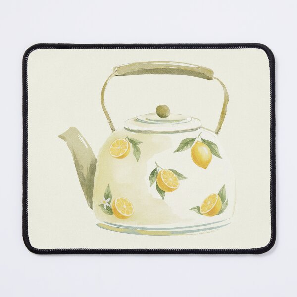 Item preview, Beige Teapot with Lemon Pattern – Vintage Watercolor Cutout designed and sold by EmeraldeaArt.