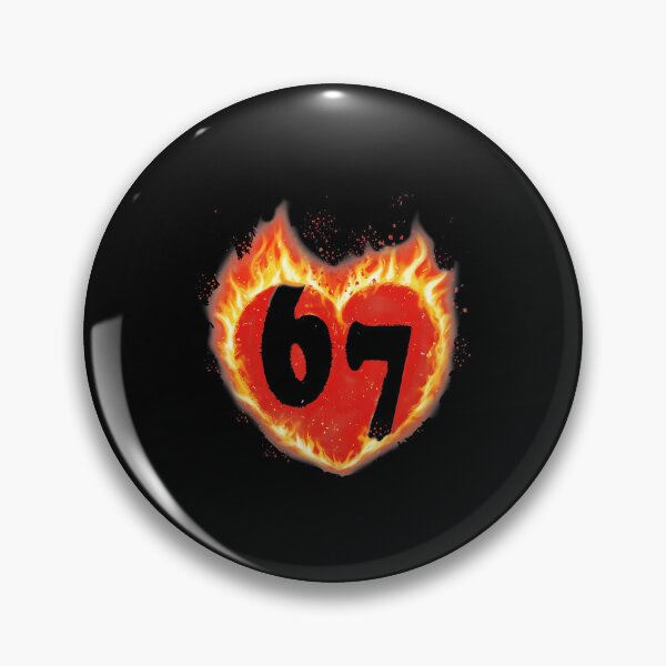 Item preview, 67 Fire Heart Valentine Funny Love Meme Illustration designed and sold by gladysenglish.