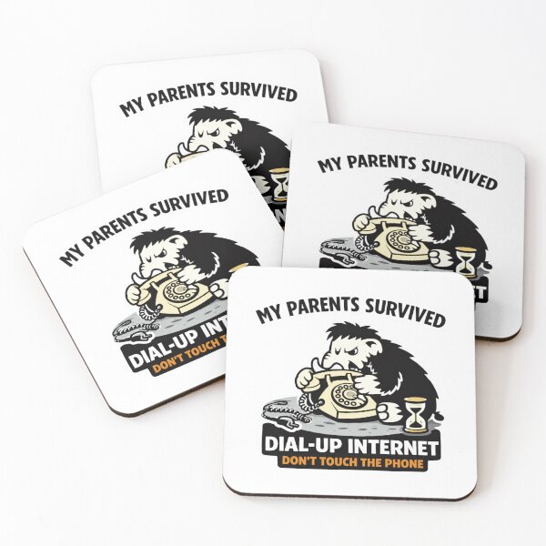 Item preview, My Parents Survived Dial Up Internet Funny Mammoth Sticker Retro Tech Humor designed and sold by VibeOffline Studio.