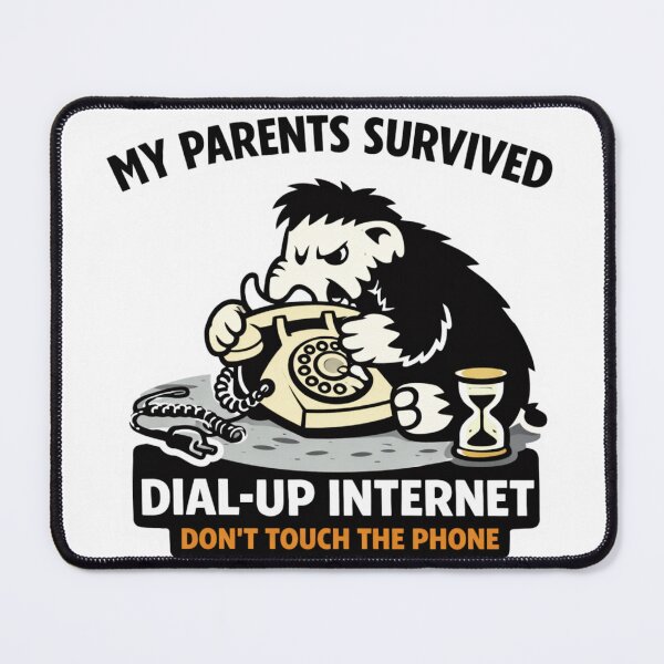 Item preview, My Parents Survived Dial Up Internet Funny Mammoth Sticker Retro Tech Humor designed and sold by VibeOffline Studio.