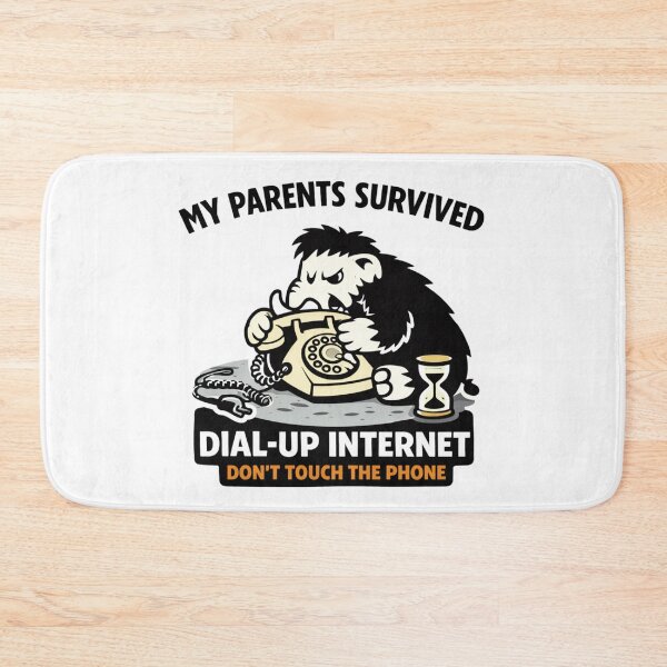 Item preview, My Parents Survived Dial Up Internet Funny Mammoth Sticker Retro Tech Humor designed and sold by VibeOffline Studio.