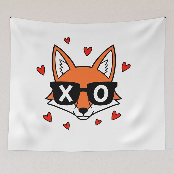 Item preview, Edgy Fox Streetwear Art XOXO Sunglasses & Hearts Graphic designed and sold by graphixpolash.