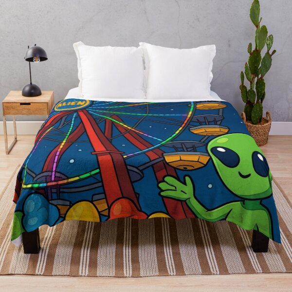 Item preview, Alien Carnival Night – Cartoon Ferris Wheel Adventure designed and sold by LuxuryApparels.