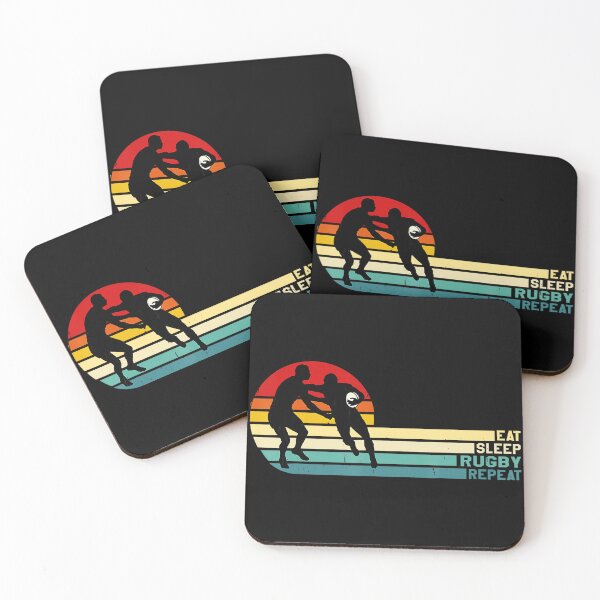 Item preview, Eat Sleep Rugby Repeat Vintage Sunset Player Silhouette  designed and sold by GabrieSketcham.