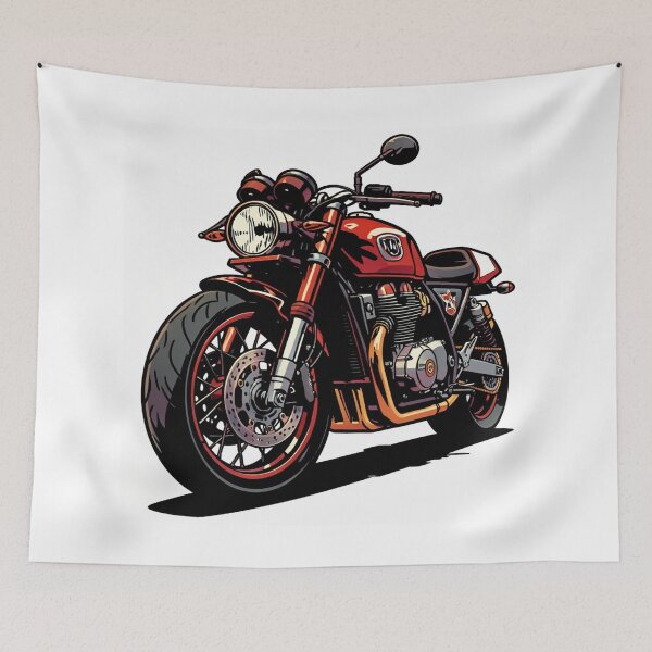 Item preview, Custom Cafe Racer Motorcycle Illustration designed and sold by myforestfog.