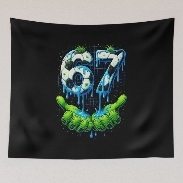Item preview, 67 Soccer Drip Hands Funny Youth Meme Illustration designed and sold by miaa-artistshop.