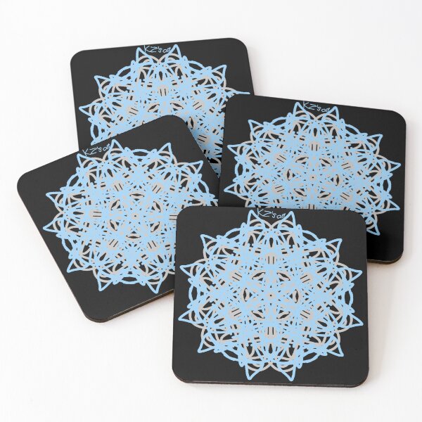 Item preview, Air Themed Blue and Grey Mandala Black Background designed and sold by KZs-art.