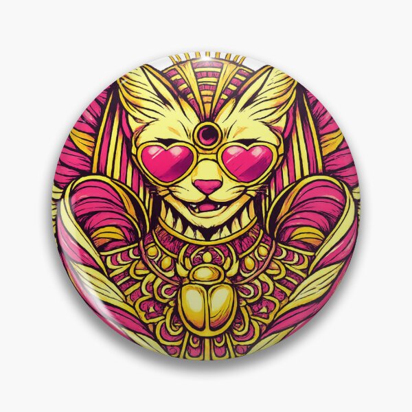 Item preview, Cool Winged Pharaoh Cat: Pink Bastet with Heart Sunglasses designed and sold by GulfSignature.