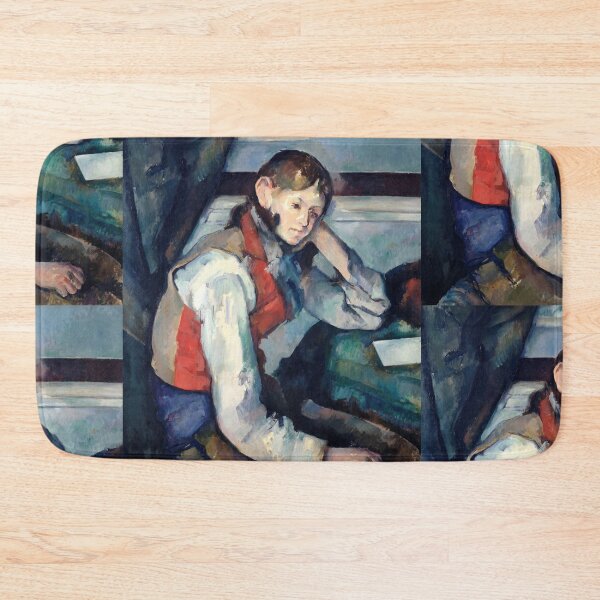Item preview, Boy in a Red Vest by Paul Cézanne: Post Impressionist Portrait designed and sold by artofuniverse.